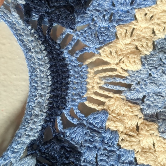 Chasing Unicorns Peacekeeper Crochet Midi Dress Blue NWOT S - Picture 15 of 16